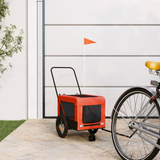 vidaXL Pet Bike Trailer Orange and Black - Comfortable and Durable