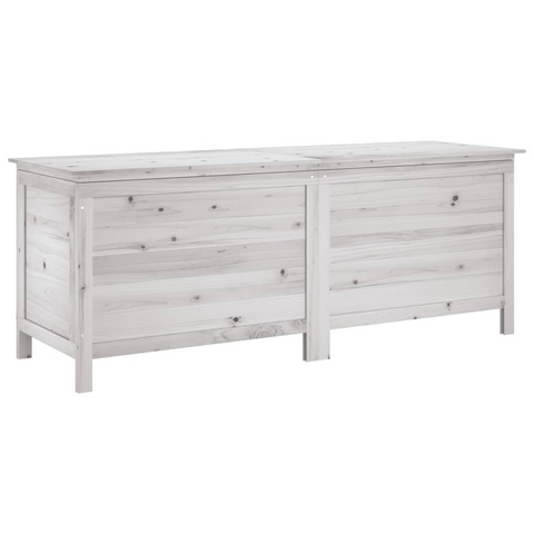 vidaXL Patio Storage Box White 59.1"x19.7"x22.2" Solid Wood Fir - Outdoor Cushion Storage