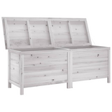 vidaXL Patio Storage Box White 59.1"x19.7"x22.2" Solid Wood Fir - Outdoor Cushion Storage