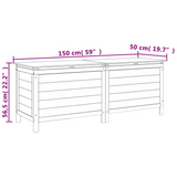 vidaXL Patio Storage Box White 59.1"x19.7"x22.2" Solid Wood Fir - Outdoor Cushion Storage