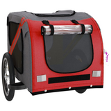 vidaXL Pet Bike Trailer Red and Gray Oxford Fabric and Iron - Convenient and Safe Pet Transportation