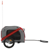 vidaXL Pet Bike Trailer Red and Gray Oxford Fabric and Iron - Convenient and Safe Pet Transportation