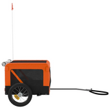 vidaXL Pet Bike Trailer Orange and Black Oxford Fabric & Iron