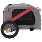 vidaXL Pet Bike Trailer Red and Gray Oxford Fabric and Iron