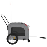 vidaXL Pet Bike Trailer Red and Gray Oxford Fabric and Iron