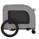 vidaXL Pet Bike Trailer Red and Gray Oxford Fabric and Iron