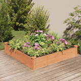 vidaXL Garden Raised Bed with Liner Brown 47.2"x47.2"x9.8" Solid Wood Fir