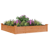 vidaXL Garden Raised Bed with Liner Brown 47.2"x47.2"x9.8" Solid Wood Fir