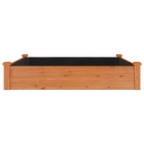 vidaXL Garden Raised Bed with Liner Brown 47.2"x47.2"x9.8" Solid Wood Fir