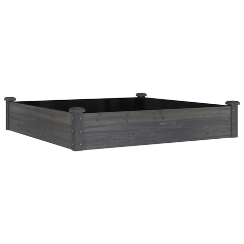 vidaXL Garden Raised Bed with Liner Gray 47.2"x47.2"x9.8" Solid Wood Fir