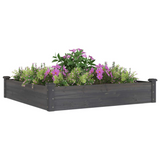 vidaXL Garden Raised Bed with Liner Gray 47.2"x47.2"x9.8" Solid Wood Fir