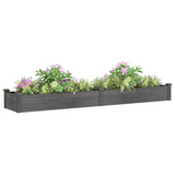 vidaXL Garden Raised Bed with Liner Gray 94.5"x17.7"x9.8" Solid Wood Fir