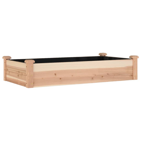 vidaXL Garden Raised Bed with Liner 47.2"x23.6"x9.8" Solid Wood Fir