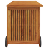 Patio Storage Box with Wheels | 44.5"x19.7"x22.8" | Solid Wood Acacia