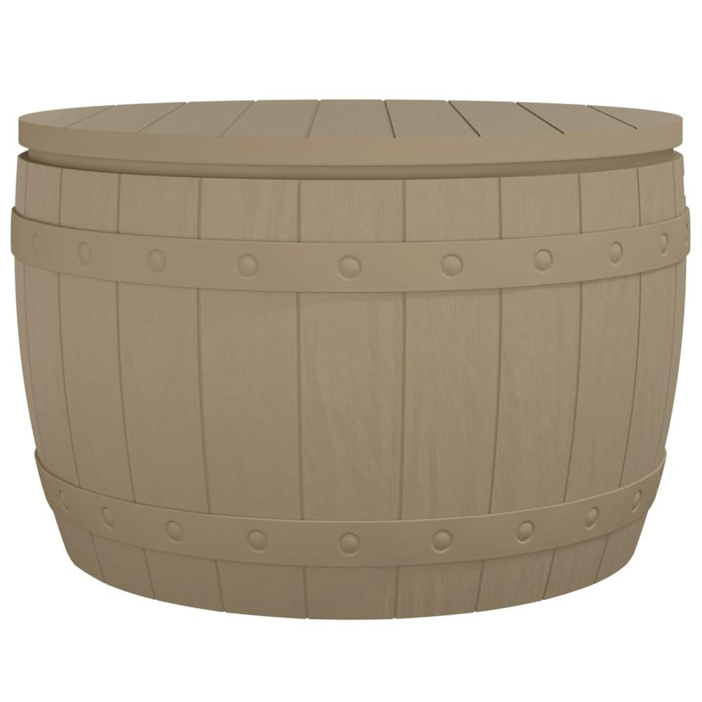 3-in-1 Patio Storage Box - Light Brown Polypropylene | Outdoor Organization and Versatile Furniture