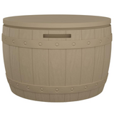 3-in-1 Patio Storage Box - Light Brown Polypropylene | Outdoor Organization and Versatile Furniture