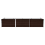 Garden Raised Bed Brown 94.5"x31.5"x17.7" Galvanized Steel