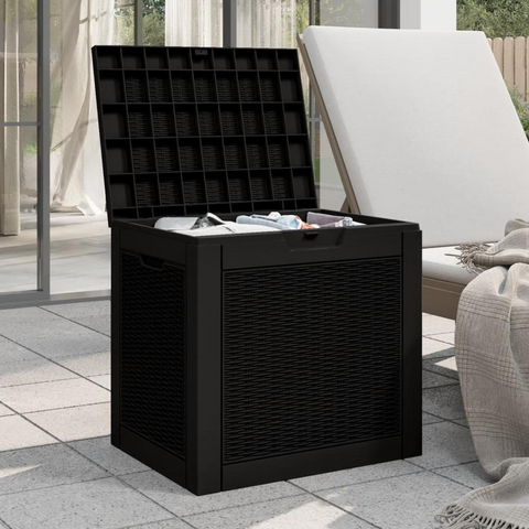 Patio Storage Box Black 21.9"x16.9"x20.9" Polypropylene