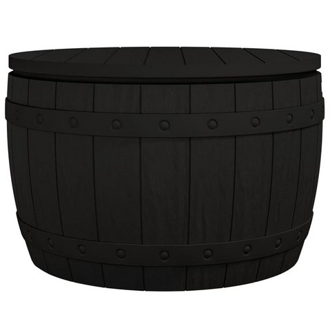 3-in-1 Patio Storage Box Black Polypropylene - Versatile Outdoor Organizer and Seating Solution