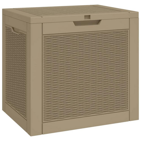 Patio Storage Box Light Brown 21.9"x16.9"x20.9" Polypropylene - Keep Your Outdoor Area Neat and Tidy