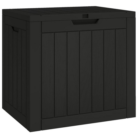 Patio Storage Box Black 21.9"x16.9"x20.9" Polypropylene - Outdoor Furniture Storage Chest