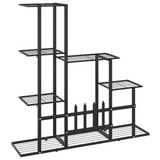 Flower Stand 37.2"x9.8"x34.6" Black Metal - Sturdy & Stylish Plant Display Rack