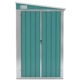 Wall-mounted Garden Shed Green 46.5"x76.4"x70.1" Galvanized Steel - Durable and Spacious Storage Solution