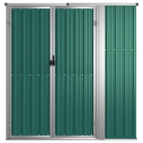 Garden Tool Shed Green 63.4"x35"x63.4" Galvanized Steel - Organize Your Garden Tools