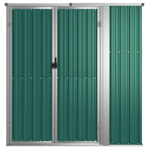 Garden Tool Shed Green 63.4"x35"x63.4" Galvanized Steel - Organize Your Garden Tools