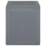 Patio Storage Box Gray PP Rattan 23.8 gal - Durable & Spacious Garden Storage