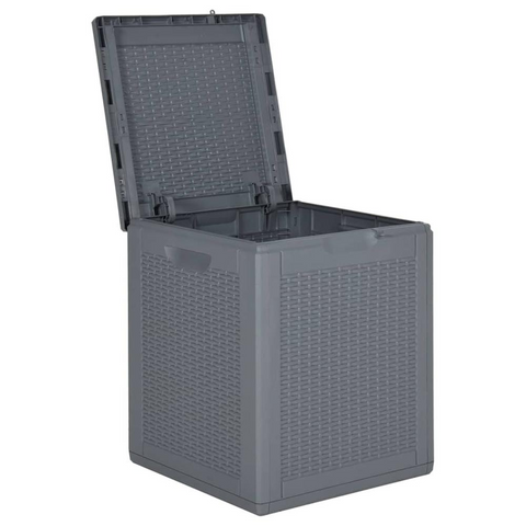 Patio Storage Box Gray PP Rattan 23.8 gal - Durable & Spacious Garden Storage