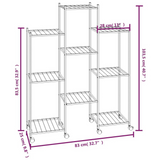 Flower Stand with Wheels 32.7"x9.8"x40.7" Black Iron - Display and Organize Your Plants