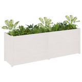 Garden Planter White 78.7"x19.7"x27.6" Solid Wood Pine