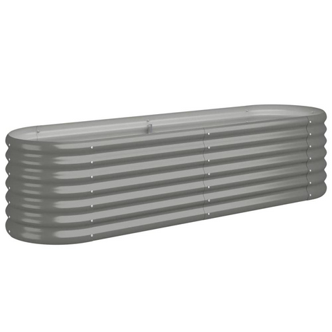 Garden Raised Bed Powder-coated Steel 59.8"x15.7"x14.2" Gray