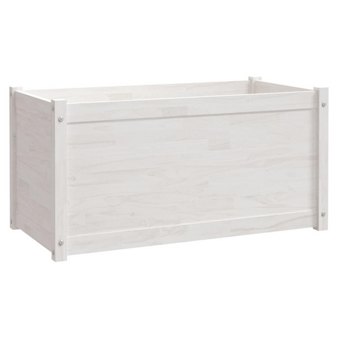 Garden Planter White 39.4"x19.7"x19.7" Solid Wood Pine - Durable and Weather-Resistant