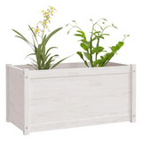 Garden Planter White 39.4"x19.7"x19.7" Solid Wood Pine - Durable and Weather-Resistant