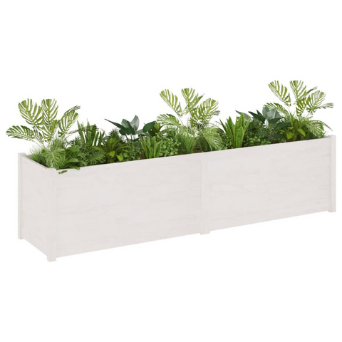 Garden Planter White 78.7"x19.7"x19.7" Solid Wood Pine - Premium Quality | Durable Design