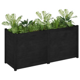 Garden Planter Black 59.1"x19.7"x27.6" Solid Wood Pine - Durable and Weather-Resistant