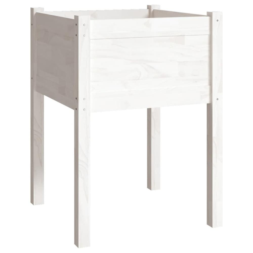 Garden Planter White 19.7"x19.7"x27.6" Solid Wood Pine - Durable and Weather-Resistant