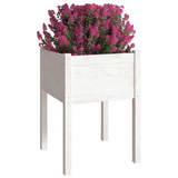 Garden Planter White 19.7"x19.7"x27.6" Solid Wood Pine - Durable and Weather-Resistant