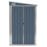 Wall-mounted Garden Shed Gray 46.5"x39.4"x70.1" Galvanized Steel - Durable Storage Solution for Your Outdoor Space