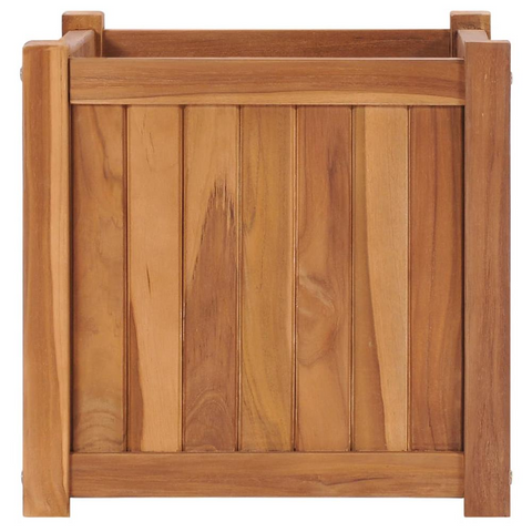 Solid Wood Teak Raised Bed 15.7"x15.7"x15.7" - Durable and Stylish Garden Planter