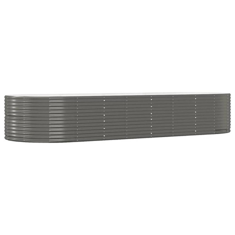 Garden Raised Bed Gray 144.5"x55.1"x26.8" Powder-coated Steel - Buy Now at the Best Price