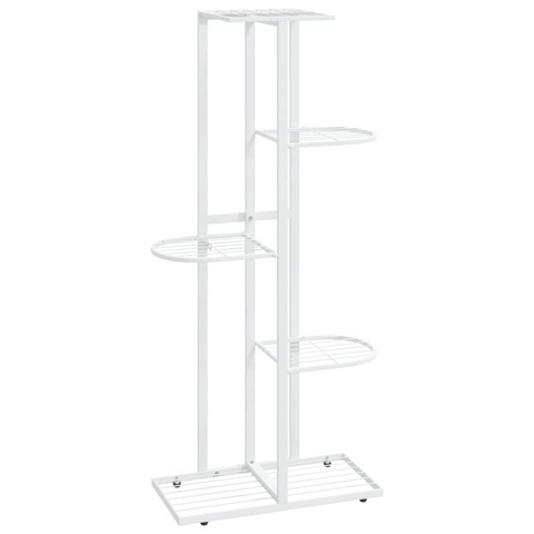 5-Floor Flower Stand 16.9"x8.7"x38.6" White Metal - Sturdy and Durable Plant Rack