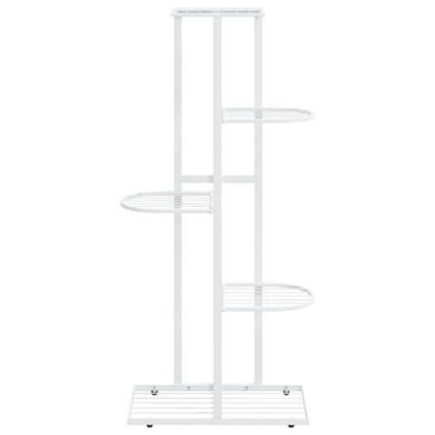 5-Floor Flower Stand 16.9"x8.7"x38.6" White Metal - Sturdy and Durable Plant Rack