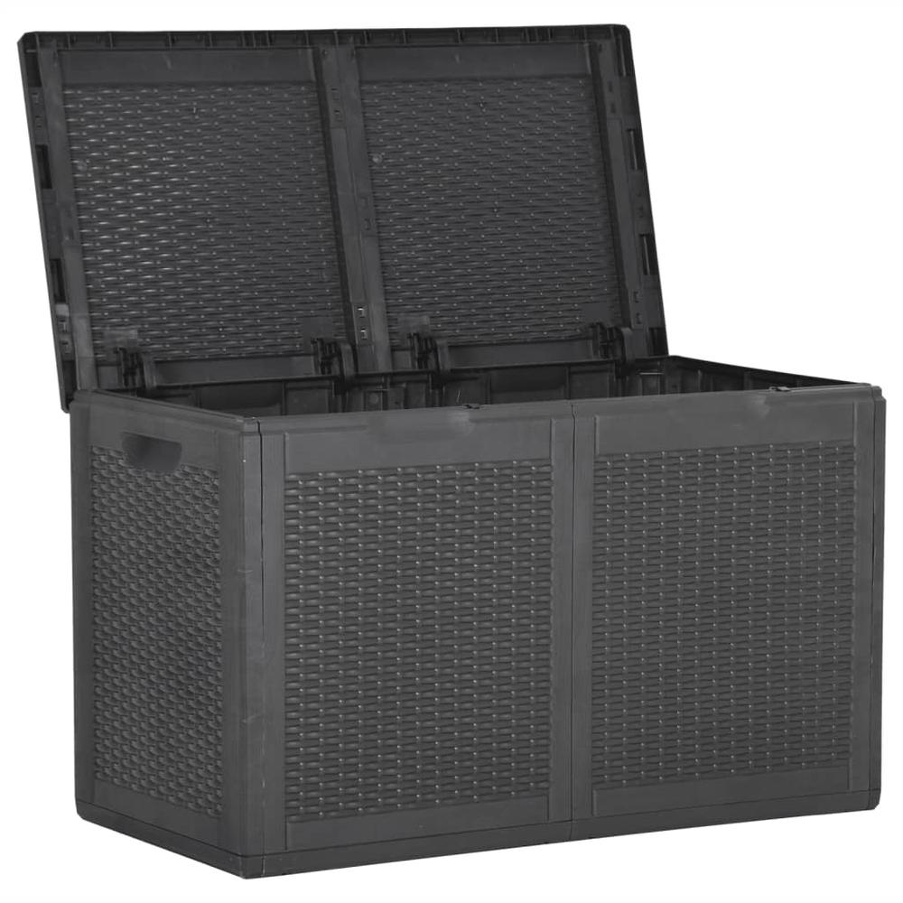 Patio Storage Box 47.6 gal Black PP Rattan - Weather-Resistant and Stylish