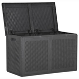 Patio Storage Box 47.6 gal Black PP Rattan - Weather-Resistant and Stylish