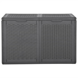 Patio Storage Box 47.6 gal Black PP Rattan - Weather-Resistant and Stylish