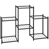 Flower Stand 32.7"x9.8"x23.6" Black Iron - Premium Plant Shelf with Sturdy Frame