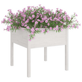 Garden Planter White 27.6"x27.6"x27.6" Solid Wood Pine